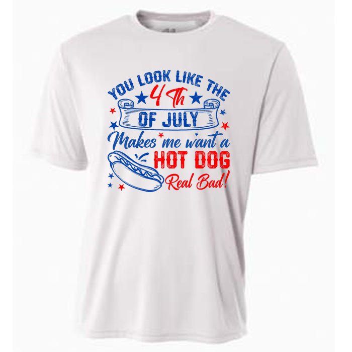 You Look Like 4th Of July Makes Me Want A Hot Dogs Real Bad Cooling Performance Crew T-Shirt