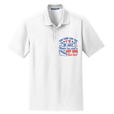 You Look Like 4th Of July Makes Me Want A Hot Dogs Real Bad Dry Zone Grid Polo