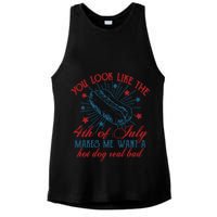 You Look Like The 4th Of July Makes Me Want A Hot Dog Real Bad Ladies PosiCharge Tri-Blend Wicking Tank