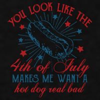 You Look Like The 4th Of July Makes Me Want A Hot Dog Real Bad Ladies PosiCharge Tri-Blend Wicking Tank