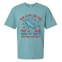 You Look Like The 4th Of July Makes Me Want A Hot Dog Real Bad Sueded Cloud Jersey T-Shirt