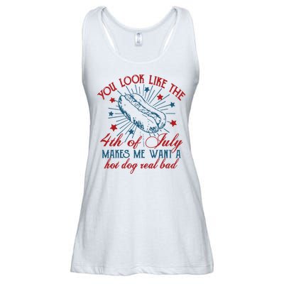 You Look Like The 4th Of July Makes Me Want A Hot Dog Real Bad Ladies Essential Flowy Tank