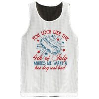 You Look Like The 4th Of July Makes Me Want A Hot Dog Real Bad Mesh Reversible Basketball Jersey Tank