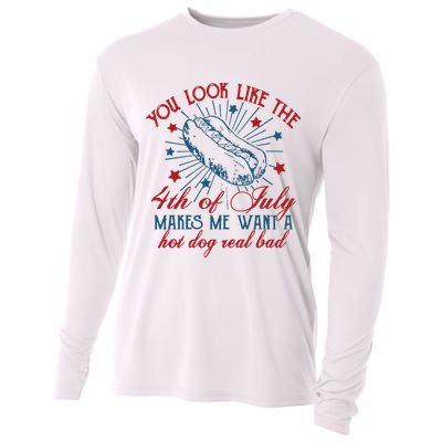 You Look Like The 4th Of July Makes Me Want A Hot Dog Real Bad Cooling Performance Long Sleeve Crew