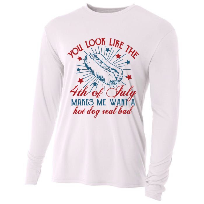 You Look Like The 4th Of July Makes Me Want A Hot Dog Real Bad Cooling Performance Long Sleeve Crew