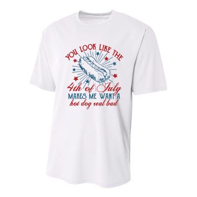 You Look Like The 4th Of July Makes Me Want A Hot Dog Real Bad Youth Performance Sprint T-Shirt