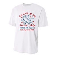 You Look Like The 4th Of July Makes Me Want A Hot Dog Real Bad Youth Performance Sprint T-Shirt