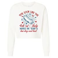 You Look Like The 4th Of July Makes Me Want A Hot Dog Real Bad Cropped Pullover Crew