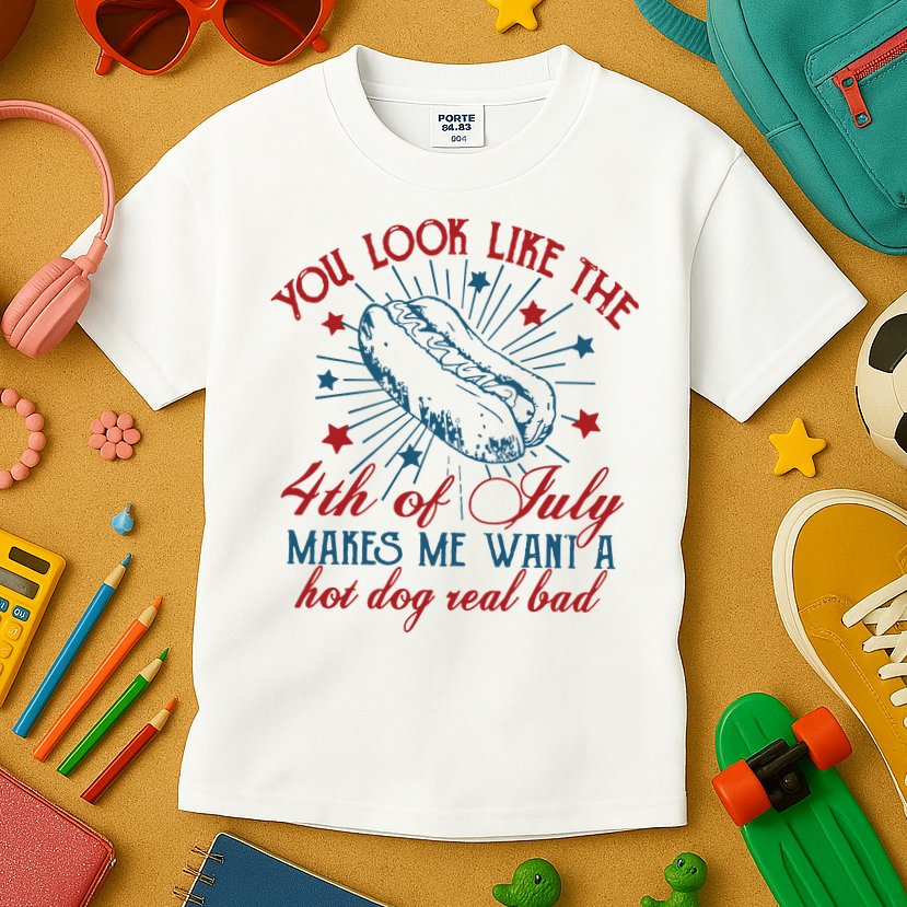 You Look Like The 4th Of July Makes Me Want A Hot Dog Real Bad Kids T-Shirt