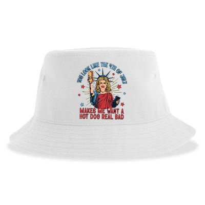 You Look Like The 4th Of July Makes Me Want Hot Dog Real Bad Sustainable Bucket Hat
