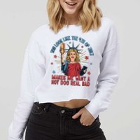 You Look Like The 4th Of July Makes Me Want Hot Dog Real Bad Cropped Pullover Crew