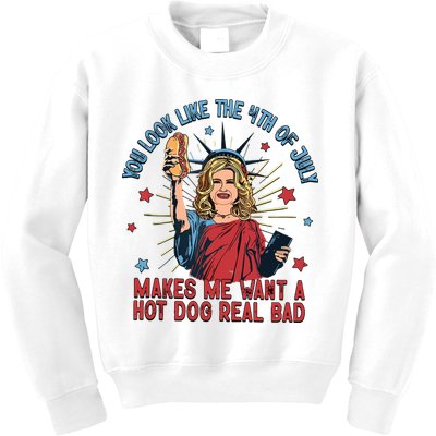You Look Like The 4th Of July Makes Me Want Hot Dog Real Bad Kids Sweatshirt