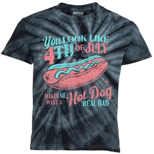 You Look Like The 4th Of July Hot Dog Women Merica Kids Tie-Dye T-Shirt