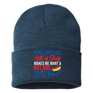 You Look Like 4th Of July Makes Me Want A Hot Dog Real Bad Sustainable Knit Beanie