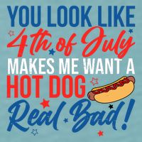 You Look Like 4th Of July Makes Me Want A Hot Dog Real Bad Sueded Cloud Jersey T-Shirt