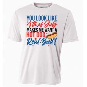 You Look Like 4th Of July Makes Me Want A Hot Dog Real Bad Cooling Performance Crew T-Shirt