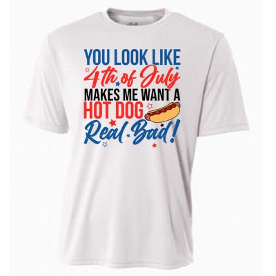 You Look Like 4th Of July Makes Me Want A Hot Dog Real Bad Cooling Performance Crew T-Shirt