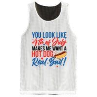 You Look Like 4th Of July Makes Me Want A Hot Dog Real Bad Mesh Reversible Basketball Jersey Tank