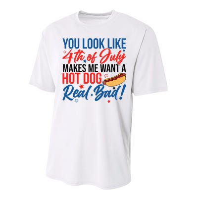 You Look Like 4th Of July Makes Me Want A Hot Dog Real Bad Performance Sprint T-Shirt