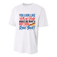 You Look Like 4th Of July Makes Me Want A Hot Dog Real Bad Youth Performance Sprint T-Shirt