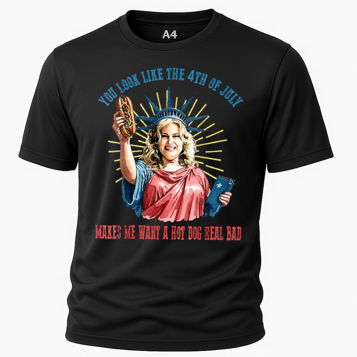 You Look Like The 4th Of July Hot Dog Wiener Cooling Performance Crew T-Shirt