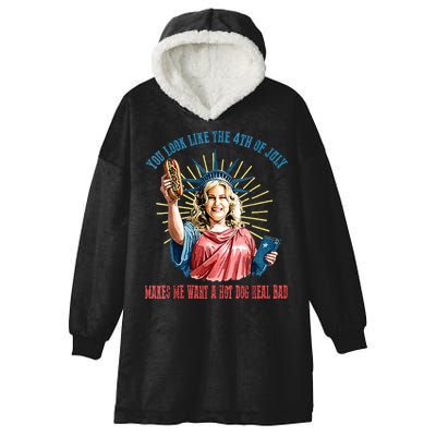 You Look Like The 4th Of July Hot Dog Wiener Hooded Wearable Blanket