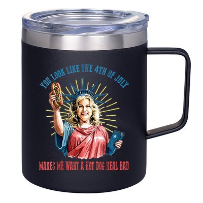You Look Like The 4th Of July Hot Dog Wiener 12oz Stainless Steel Coffee Mug