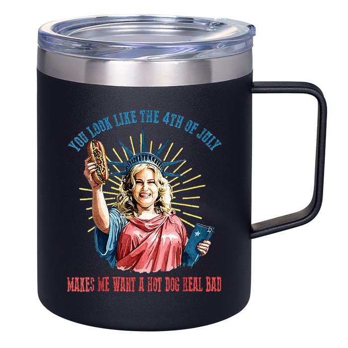 You Look Like The 4th Of July Hot Dog Wiener 12oz Stainless Steel Coffee Mug