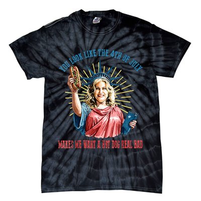 You Look Like The 4th Of July Hot Dog Wiener Tie-Dye T-Shirt