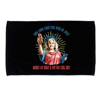 You Look Like The 4th Of July Hot Dog Wiener Microfiber Hand Towel