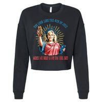 You Look Like The 4th Of July Hot Dog Wiener Cropped Pullover Crew