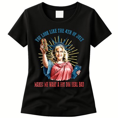 You Look Like The 4th Of July Hot Dog Wiener Womens T-Shirt