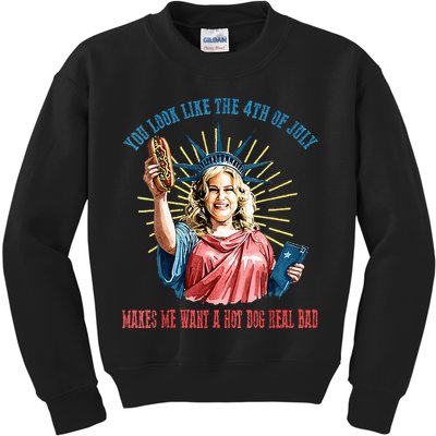 You Look Like The 4th Of July Hot Dog Wiener Kids Sweatshirt
