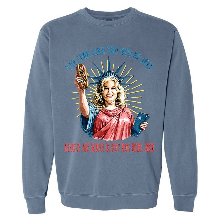 You Look Like The 4th Of July Hot Dog Wiener Garment-Dyed Sweatshirt