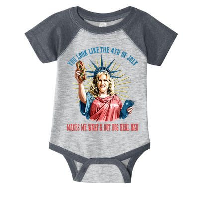 You Look Like The 4th Of July Hot Dog Wiener Infant Baby Jersey Bodysuit