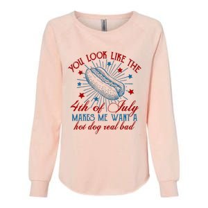 You Look Like The 4th Of July Hot Dog American Womens California Wash Sweatshirt