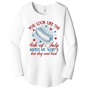 You Look Like The 4th Of July Hot Dog American Women's Perfect Tri Tunic Long Sleeve Shirt