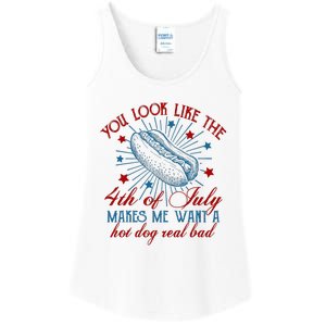 You Look Like The 4th Of July Hot Dog American Ladies Essential Tank