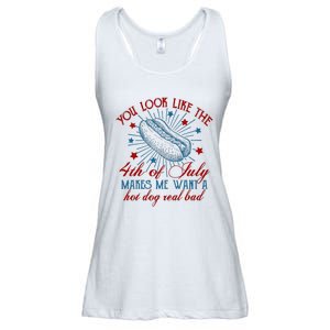 You Look Like The 4th Of July Hot Dog American Ladies Essential Flowy Tank