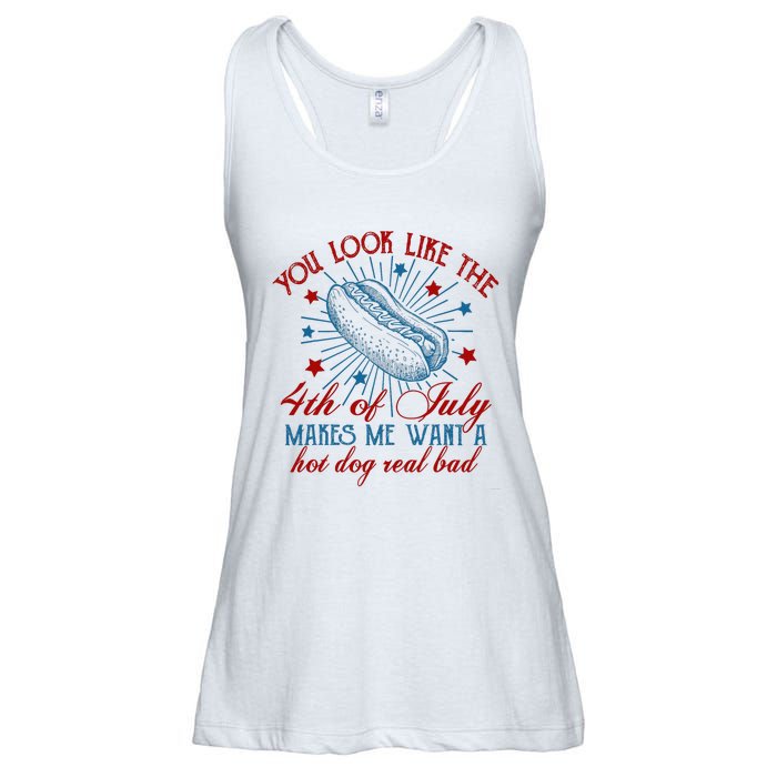 You Look Like The 4th Of July Hot Dog American Ladies Essential Flowy Tank