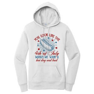 You Look Like The 4th Of July Hot Dog American Women's Pullover Hoodie