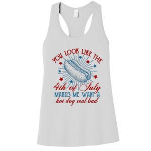 You Look Like The 4th Of July Hot Dog American Women's Racerback Tank