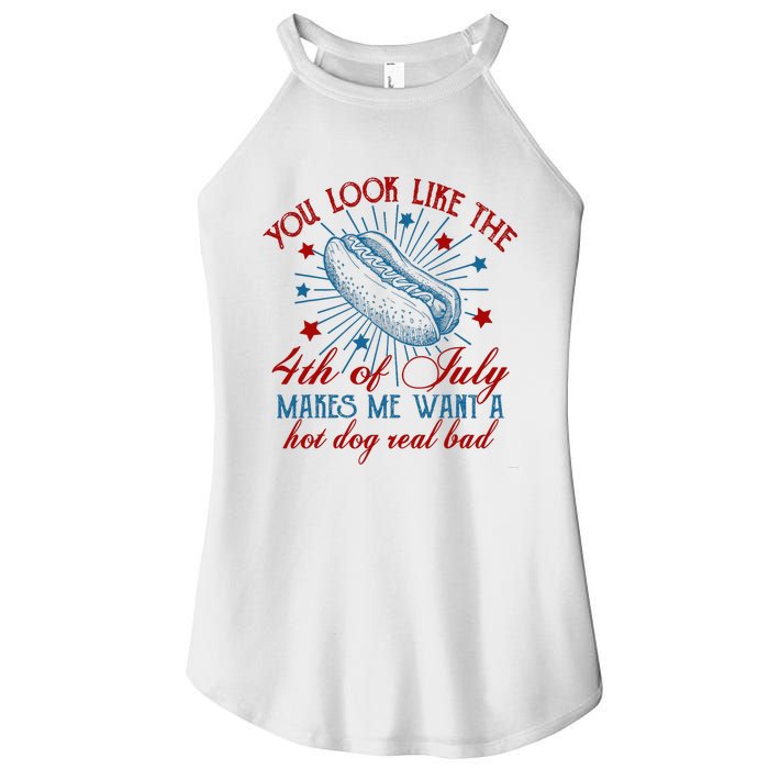 You Look Like The 4th Of July Hot Dog American Women's Perfect Tri Rocker Tank