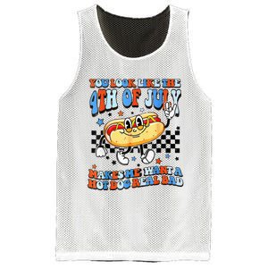 You Look Like 4th Of July Makes Me Want A Hot Dog Real Bad  Mesh Reversible Basketball Jersey Tank