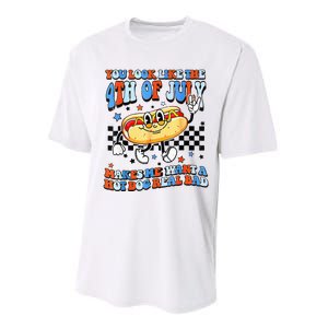 You Look Like 4th Of July Makes Me Want A Hot Dog Real Bad  Performance Sprint T-Shirt