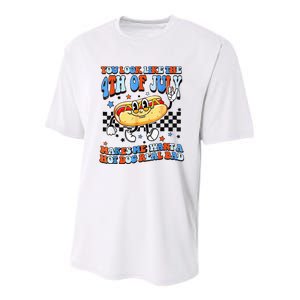 You Look Like 4th Of July Makes Me Want A Hot Dog Real Bad  Youth Performance Sprint T-Shirt