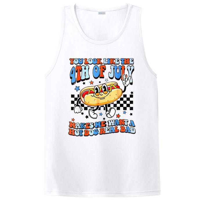 You Look Like 4th Of July Makes Me Want A Hot Dog Real Bad  PosiCharge Competitor Tank