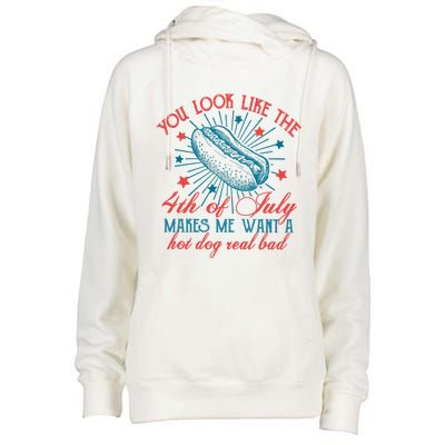 You Look Like The 4th Of July Independence Day Womens Funnel Neck Pullover Hood