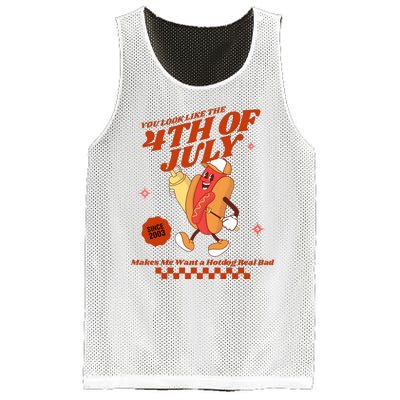 You Look Like The 4th Of July Hotdog Since 2003 Mesh Reversible Basketball Jersey Tank