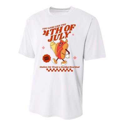 You Look Like The 4th Of July Hotdog Since 2003 Performance Sprint T-Shirt